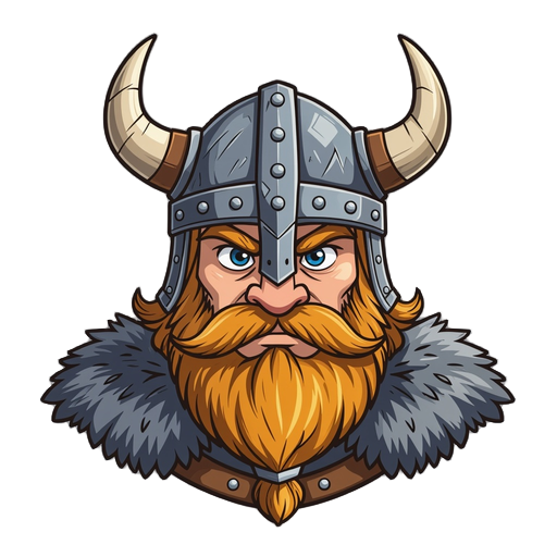 a portrait of a viking knight wearing a helmet with horns covering his face
