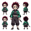 uniforme preto, demon slayer style tanjiro
