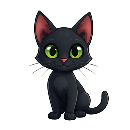 um gato preto muito preto, mais caro de sério 