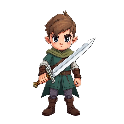 generate a 2d character with sword