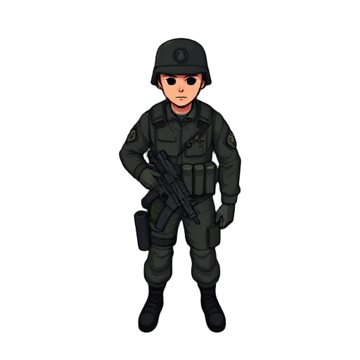 simple dark military soldier