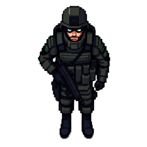 dark military soldier pixelated