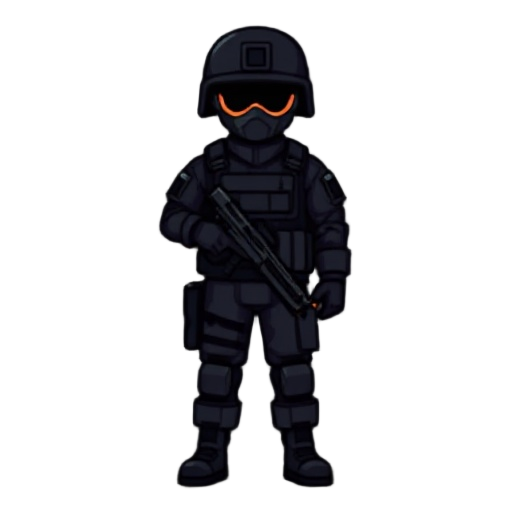 dark military soldier pixelated