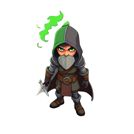 guerreiro com uma tocha e fogo verde