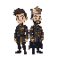pixel oung major and prince portrait, brow hair, military uniform, profile photo