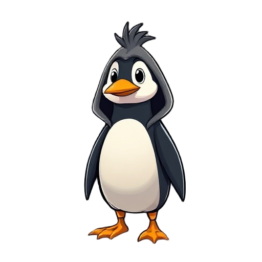 um pinguim estilo night com a capa estilosa