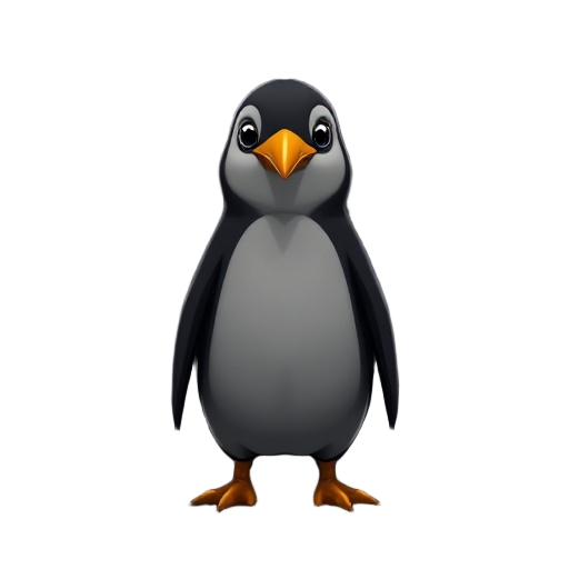 um pinguim do corpão humanoide modo mais dark