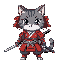 samurai cute cat
