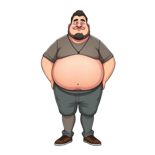 fat man who recently got divorced and he hates life