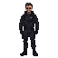a man wearing a tactical black outfit 