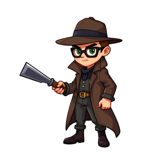 pixel 2d detective with a weapon (bat)