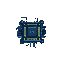 create a sci-fi themed small circuit board cpu looking 