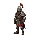 a medieval foot soldier in warcraft style