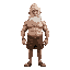 an old man with a white beard and a brown shorts and bodybuilder
