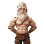an old man with a white beard and a brown shorts and bodybuilder and abdominal six packs