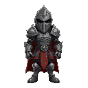 medieval knight with corrupted armor