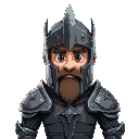medieval knight with corrupted armor