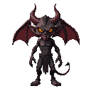 front view of a bloody demon 