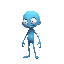 slime character, humanoid, blue