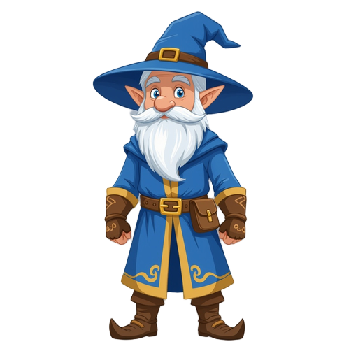 wizard elf with a blue rob