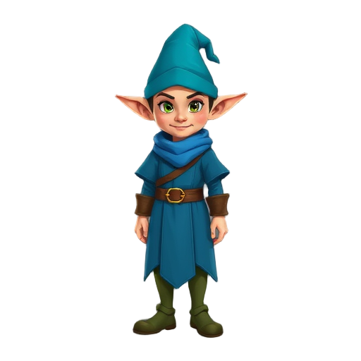 wizard elf with a blue rob