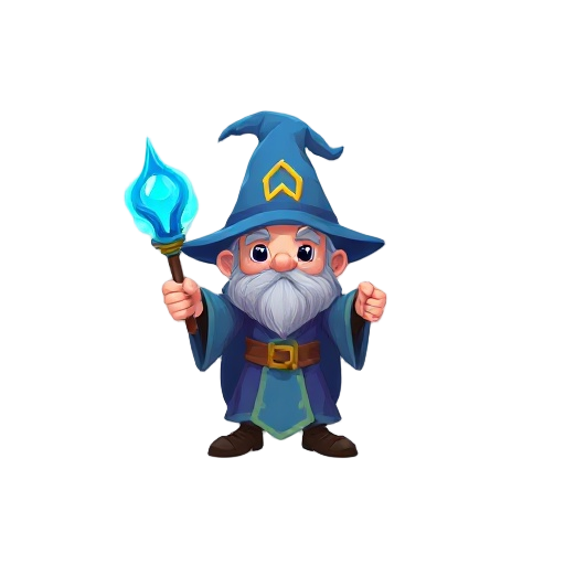 wizard with a blue rob