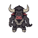 a smooth and simple minotaur monster for a game