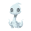 a semi-transparent ghostly snake with bright eyes