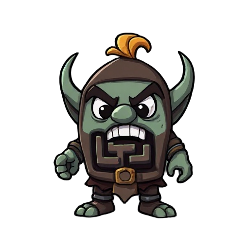 orc character with a maze