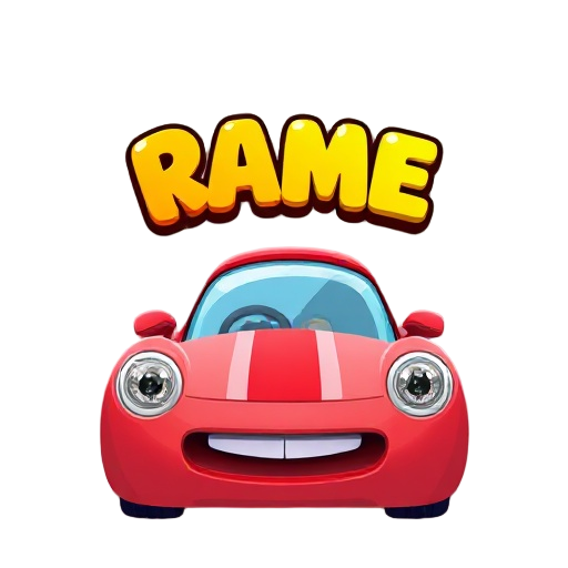 home screen, car game menu and educational game, race of colors, 2d