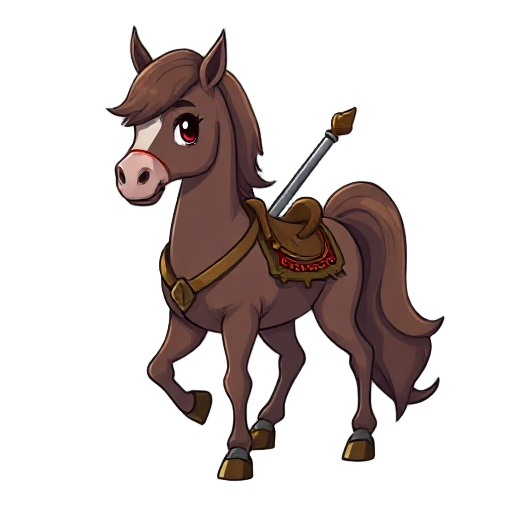 cria uma guerreira 2d, pele marrom, cabelo em rabo de cavalo