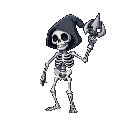 cartoon skeleton mage