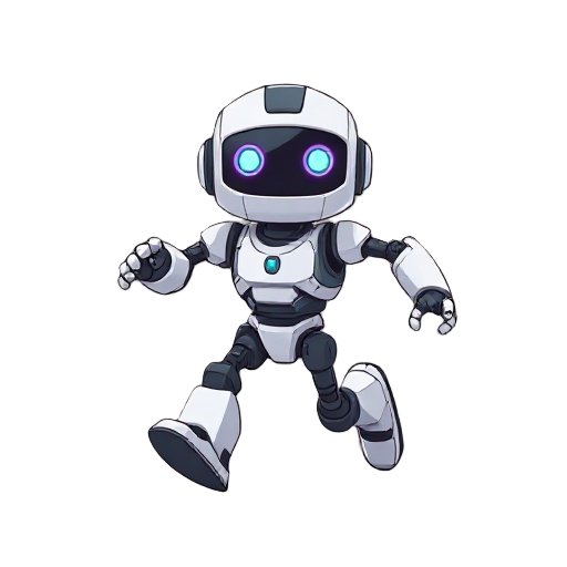 a chibi robot running