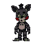 um animatronic de five night at freddy, raposa com cor branca com olhos verdes.