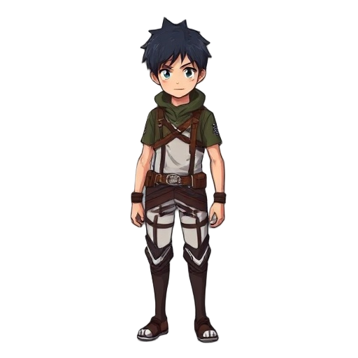 attack on titan character levi with gear