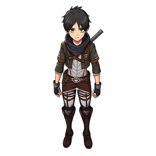 attack on titan character  with odm gear