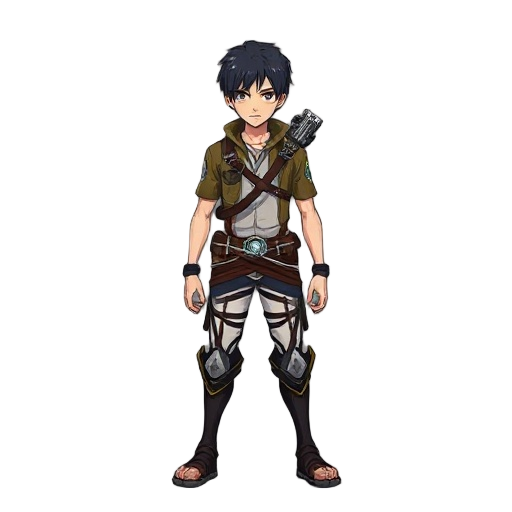 attack on titan character levi with gear