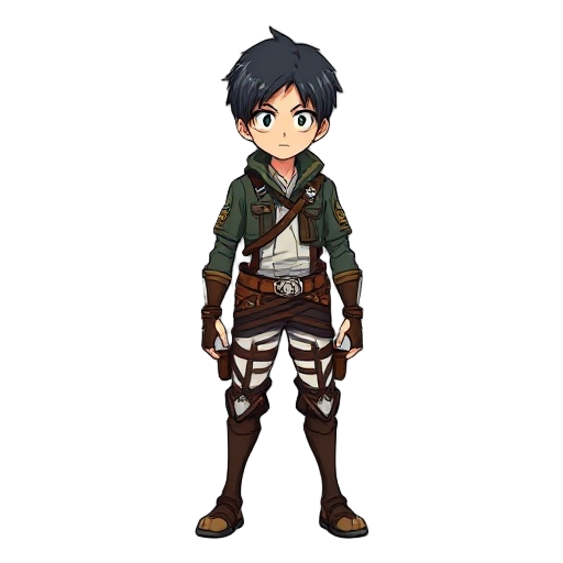 attack on titan character  with odm gear equipped