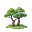one pixelated japanese summer trees without background