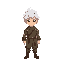 whie hair pixelated boy, medieval, fantasy