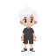 whie hair pixelated boy