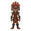"create a 2d character sprite of an aztec warrio