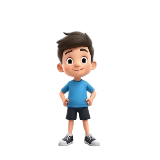 person wearing a blue shirt and black shorts