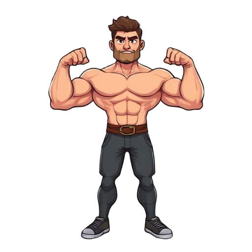 muscular man flexing arms 