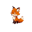 back of little cute fox looking east