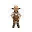 1 man in a farmer's uniform 