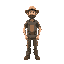 1 man in a farmer's uniform 