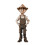 1 man in a farmer's uniform 