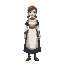 full body medieval milk maid facing forward 