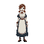 full body medieval milk maid facing forward 